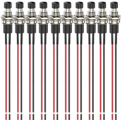 Mini Momentary Drukknop 10st 7mm voor Modelspoor - AAN/UIT Schakelaar