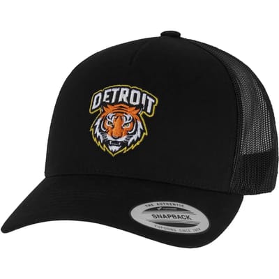 Mister Tee - Detroit Tiger Head Patch 5Panel Retro Snapback Pet - Zwart