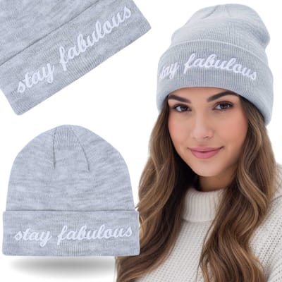 Grijze muts - Stay fabulous / S-M