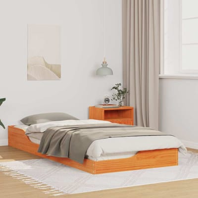 vidaXL - Bedframe - Wasbruin - 100 - x - 210 - cm - Massief - grenenhout