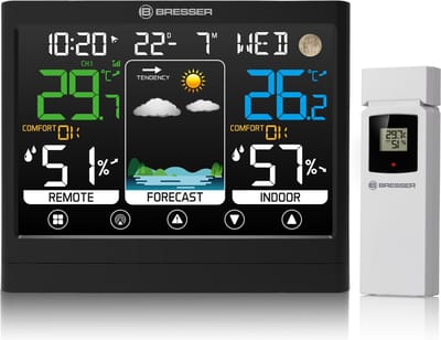 Bresser Weerstation - MeteoTemp BF - Touch Screen - Zwart - Thermo/Hygro meter - Binnen en Buiten