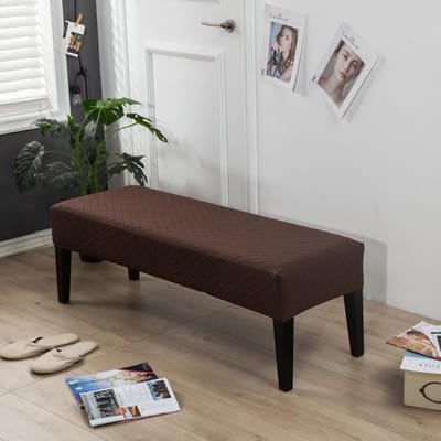 Ruit Jacquard Bench Cover Voor Slaapkamer Eetkamer Stretch Home Decor Piano Make-up Stoelhoezen Anti-Vuile Lange Zitbeschermer 1 piece koffie