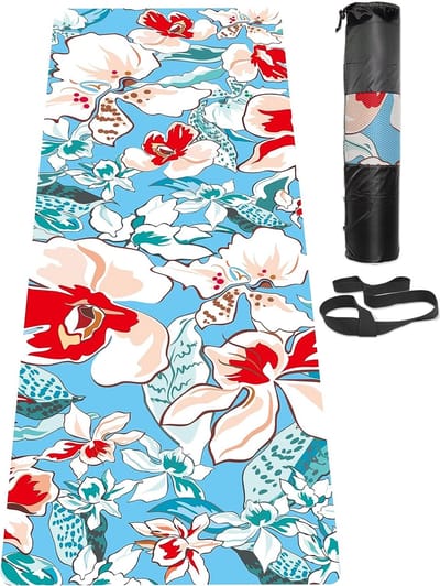 Yogamat, antislip, milieuvriendelijke trainingsmat met draagriem, dikke oefen- en trainingsmat voor yoga, pilates en fitness (183 cm x 61 cm x 6 mm)