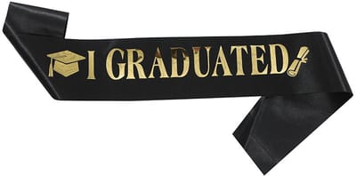 BTH - Sjerp - Geslaagd - Versiering - I Graduated - Graduation - Photobooth - Blauw & Goud - 1 Stuk