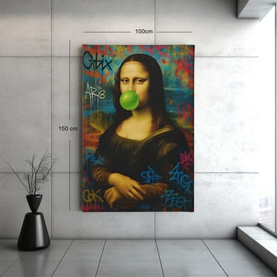 Canvas Schilderij – Mona Lisa – Street Art – Portret – 60x40x2 cm