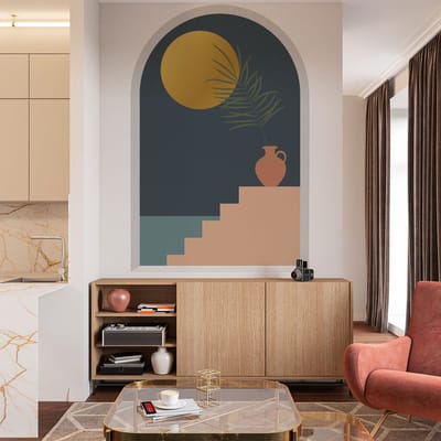 Vooraf gelijmd vliesbehang met gigantische fresco's - GRIEKSE NACHTBOOG - 135x90cm