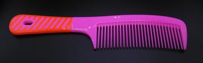 Grote handvat kam neon roze-rood