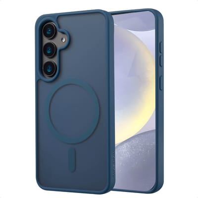 imoshion Hoesje - Geschikt voor Samsung Galaxy S24 - Color Guard Backcover met Magnetische Ring - Donkerblauw