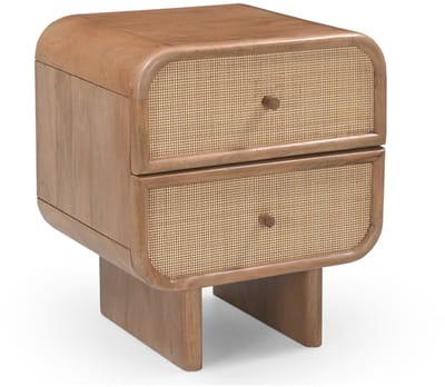 Rieley Nachtkastje Mangohout Tikamoon Walnut - 2 Lades Scandinavisch