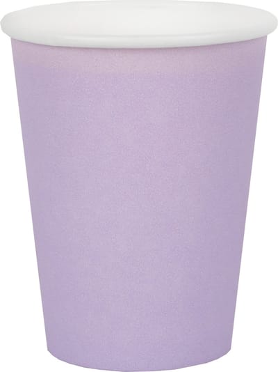 Santex feest/verjaardag bekertjes - 10x stuks - karton - lila - 270 ml