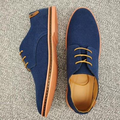 Heren Mode Kleding Schoenen Retro Suède Leer Heren Schoen Klassieke Oxford Casual Sneakers 48 Grote Maat Flats Comfortabele Heren Laarzen 43 blauw