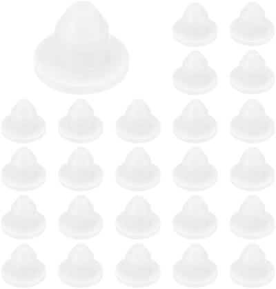 Dailygoods - M METERXITY Set van 25 siliconen gatpluggen, klikbare vergrendelbare pluggen voor gat van 3,5 - 4 mm, rubberen plug met rond gat voor keuken, schotten, waterdichte afdichtpluggen [wit]