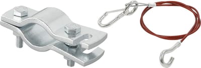 Hulpkoppeling set trekhaak voor aanhanger - zilver/rood - met 1 meter breekkabel - vouwwagen - trailer