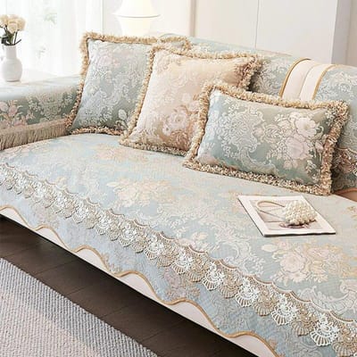 Europese Chenille Vintage Jacquard Borduurwerk Bankhoes Antislip Zitkussen Vier Seizoenen Algemeen Luxe Bankhoes Slipcover 1pc armrest 58x65cm