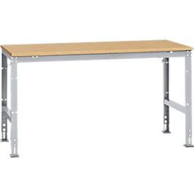 Manuflex werktafel UNIVERSAL Standaard, 1750 x 1000 mm, multiplex natuur, aluminium zilver