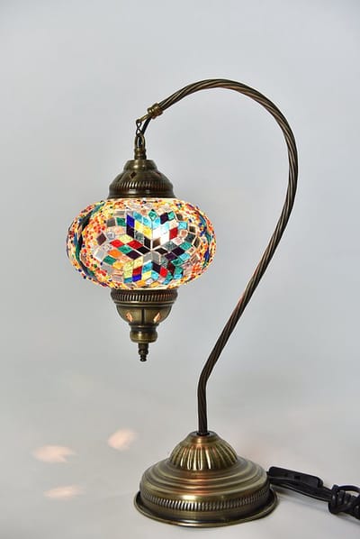 Handgemaakte lamp - mozaïek glazen bol 45cm - 1 stuk - uniek en geschikt voor LED-lampen