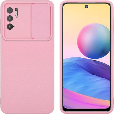 Cadorabo Hoesje geschikt voor Xiaomi RedMi NOTE 10 5G / POCO M3 PRO 5G in Bonbon Roze - Beschermhoes van flexibel TPU-silicone Case Cover en met camerabescherming