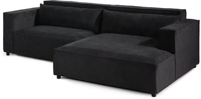 MASSIVMOEBEL24.DE hoekbank antraciet 95% polyester / 5% polyamide 266x150x80 cm SOFAS deels gemonteerd