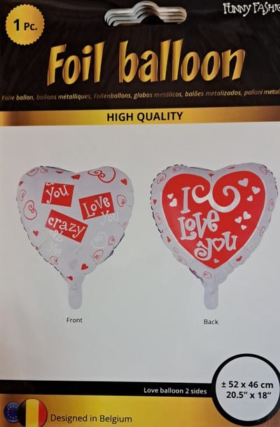 hartballon folieballon i love you tekst 2 zijdig 52x46cm heliumballon