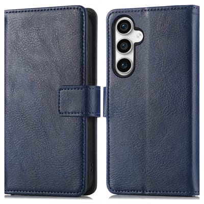 imoshion Hoesje - Geschikt voor Samsung Galaxy S23 FE - Luxe Bookcase - Donkerblauw