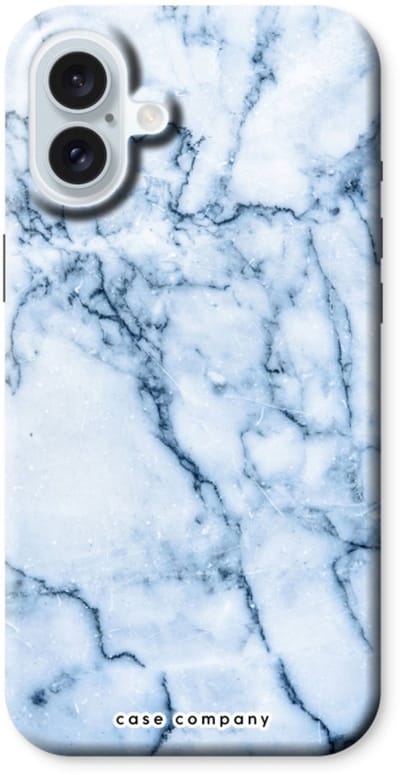 Case Company® - Hoesje geschikt voor iPhone 16 Plus hoesje - Blauw marmer - Tough Case - Maximale Bescherming alle Kanten en Schermrand