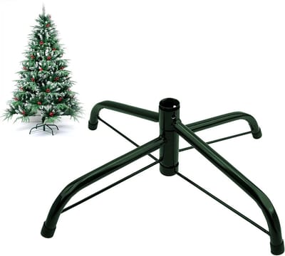 Vouwbare kerstboomstandaard met rubberen voeten - metalen basis voor kunstkerstbomen, ideaal voor kerstdecoratie en feestversiering (30cm, ø 1.8cm)