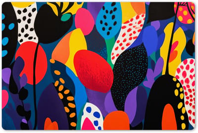 Placemats 45x30 cm - Placemat kunststof - 1 stuk - Bloemen - Bladeren - Abstract - Rood - Borden onderleggers - Decoratie voor op tafel - Keuken tafeldecoratie accessoires - Vinyl onderlegger - Tafelversiering