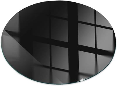Tafelblad Rond - Glazen Tafelblad - Bescherming Tafel - Hittebestendig Krasvast - 50 cm Diameter - Zwart Glad