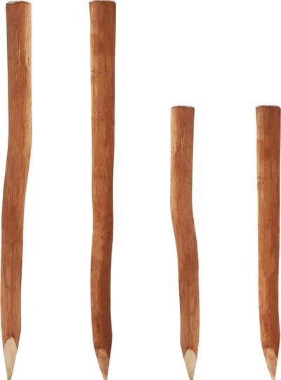 5 houten palen voor een schutting van 1,05 m | Diameter 5-6 cm | Hazelnoothouten schuttingpalen | Schuttingpaal