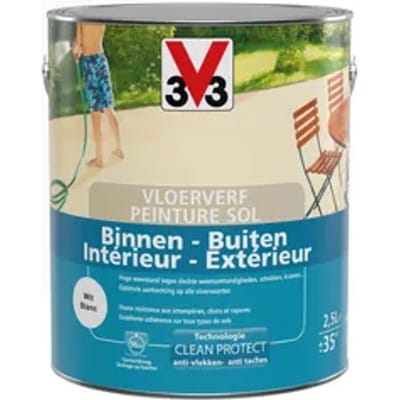 V33 Vloerfverf Binnen - Buiten Wit Zijdeglans 2,5l
