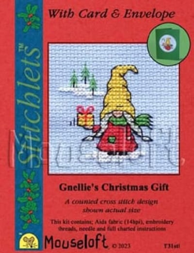 Mini Borduurpakketje - Gnoom - Kerstkaart maken - Gnellie's Christmas Gift