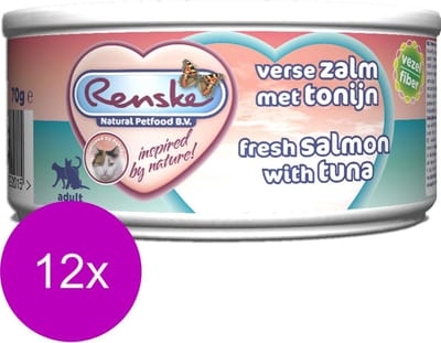 Renske Kat Adult Verse 70 g - Kattenvoer - 12 x Tonijn&Zalm
