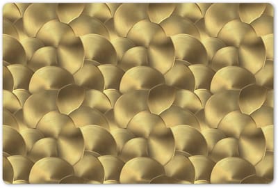 Placemats 45x30 cm - Placemat kunststof - 1 stuk - Modern - Cirkel - Goud - Borden onderleggers - Decoratie voor op tafel - Keuken tafeldecoratie accessoires - Vinyl onderlegger - Tafelversiering