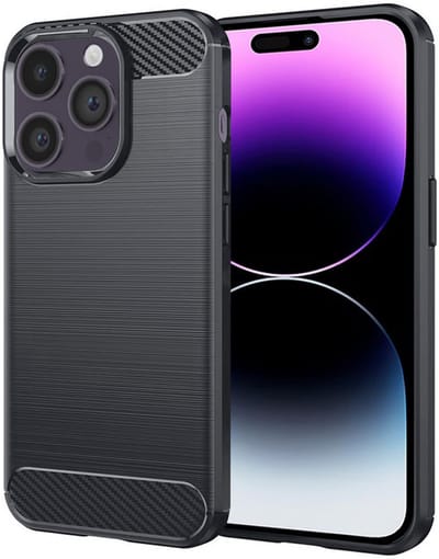 Techsuit - Carbon Silicone - iPhone 14 Pro - Black