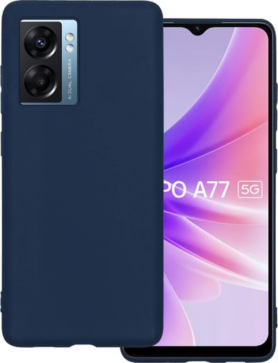 Hoesje Geschikt voor OPPO A77 - Sterk & Shockproof - Hoes Cover - Siliconen Case - Donkerblauw