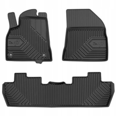 Frogum No.77 - Automatten set - Geschikt voor Peugeot 5008 I 2009-2017 - 3D TPE Rubber - 3-delig (Achterbank eendelig) - Hoogte 4cm - Zwart