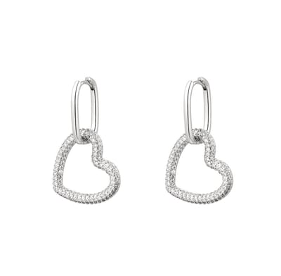 Yehwang oorbellen - Hart - Zilver