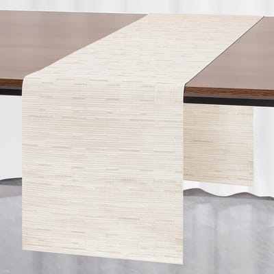 JUN Tafelloper Wasbare Tafelloper Op Rol Tafeldecoratie Voor Verjaardag Bruiloft Feest Thuis Buiten En Restaurants (Wit, 30X140cm)
