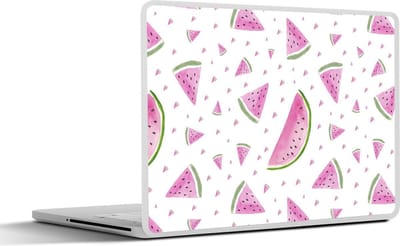 Laptop sticker - 10.1 inch - Watermeloen - Patronen - Pastel - 25x18cm - Laptopstickers - Laptop skin - Cover