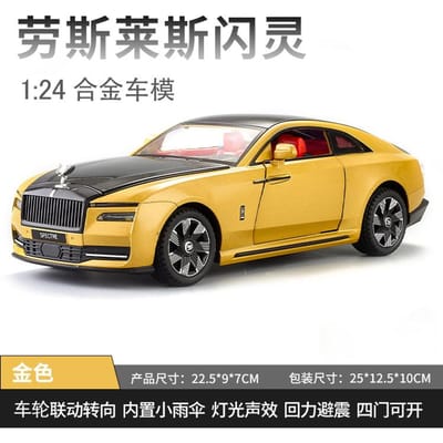 1:24 Rolls Royce Spectre Ultra Luxe Elektrische Coupé Legering Spuitgietmodel Auto Bureau Display Verzamelbaar Ornament Verjaardagscadeaus