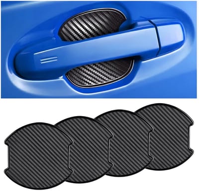 Dailygoods- Autodeurgreep Beschermfolie - Universele Autodeurgreepsticker - TPU Koolstofvezel - Pakket van 4 - Waterdicht - Krasbestendig - Flexibel Ontwerp - Deurgreepsticker