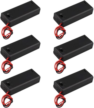 Dailygoody - 6-delige Batterijhouder - Met AAN/UIT-schakelaar - Plastic - Voor Elektronische Projecten - Ideaal voor Doe-Het-Zelf Werk - Handig ...