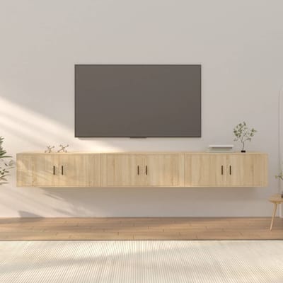 vidaXL - Tv-wandmeubels - 3 - st - 100x34,5x40 - cm - sonoma - eikenkleurig
