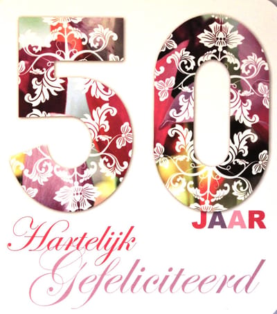 Luxe Wenskaart Verjaardag 50 Jaar - Art of Cards - 20050 - 12x13.5cm - Gratis Verzonden