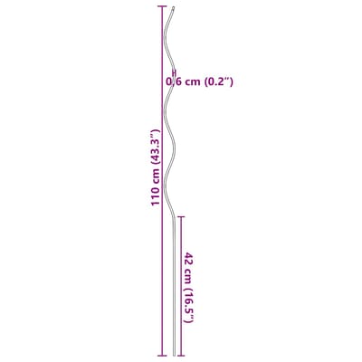 vidaXL - Plantenstok - spiraal - 110 - cm - gegalvaniseerd - staal - 20 - st