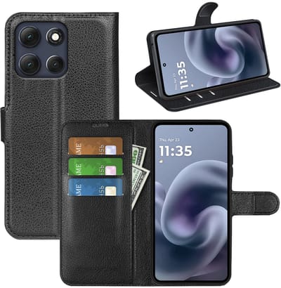 MobyDefend Hoesje - Geschikt voor Motorola Moto G86 - Kunstleren Wallet Book Case (Sluiting Voorkant) - Zwart