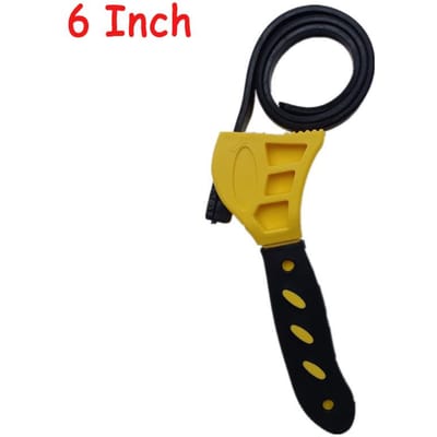 Clé à sangle 6 pouces 8 pouces Réglable Ouvre-bocal de filtre à huile Tuyau Extracteur multifonctionnel Sangle Clé à cartouche Outil de démontage black