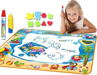 Buxibo Magische Kleuren Water Tekenmat - Inclusief 10 Accessoires – Aqua Magic Tekenen – Tekenbord Mat - 100x70 CM