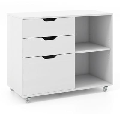 Archiefkast - Dossierkast - Roldeurkast - Kantoorkast - Opbergkasten met deuren - Archiefkast - 81 x 40 x 66.5 cm - Wit
