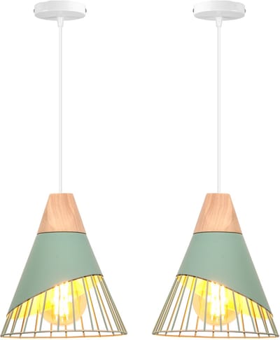 2 Stuks Hanglampen Moderne E27 Kroonluchter Creatieve Plafondlamp voor Slaapkamer Woonkamer Keuken Groen